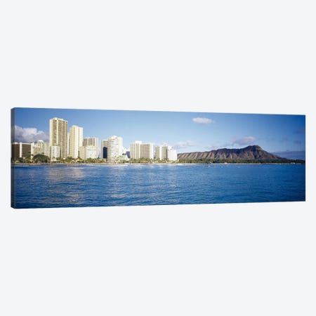 Buildings at the waterfront with a volcanic mountain in the background, Honolulu, Oahu, Hawaii, USA Canvas Print #PIM3495} by Panoramic Images Canvas Art