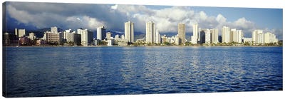 Buildings at the waterfront, Honolulu, Oahu, Hawaii, USA Canvas Art Print - Honolulu Art