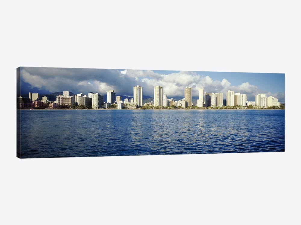 Buildings at the waterfront, Honolulu, Oahu, Hawaii, USA by Panoramic Images 1-piece Canvas Artwork