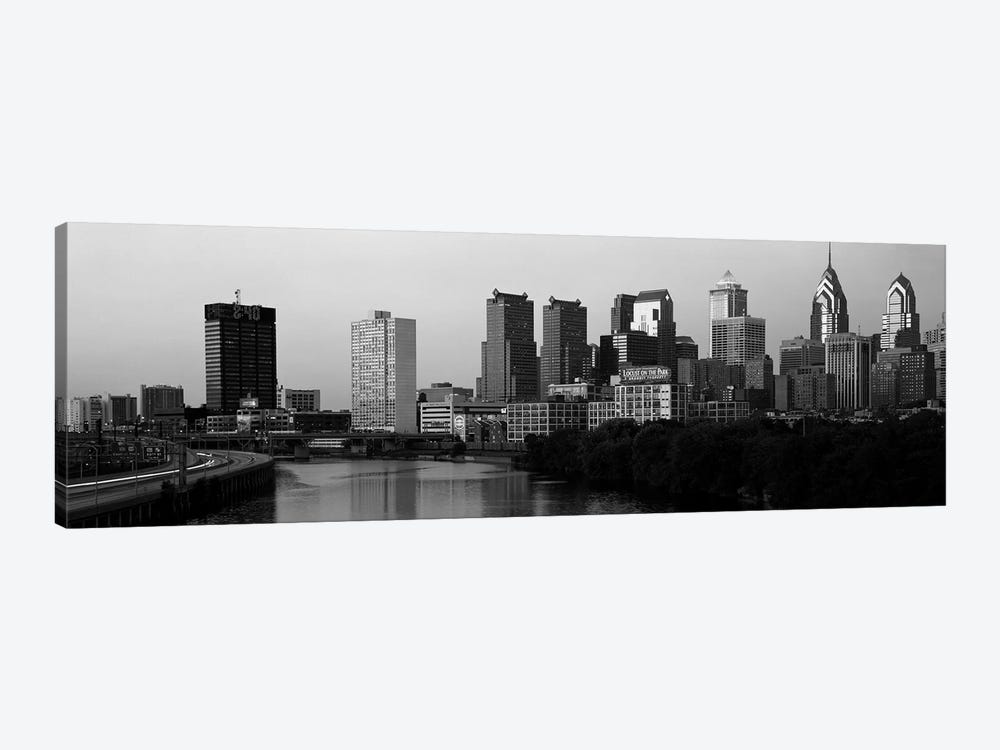 River passing through a citySchuylkill River, Philadelphia, Pennsylvania, USA by Panoramic Images 1-piece Canvas Art Print