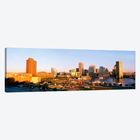 USA, Maryland, Baltimore, High angle view from Federal Hill Parkof Inner Harbor area and skyline Canvas Print #PIM349} by Panoramic Images Canvas Art Print