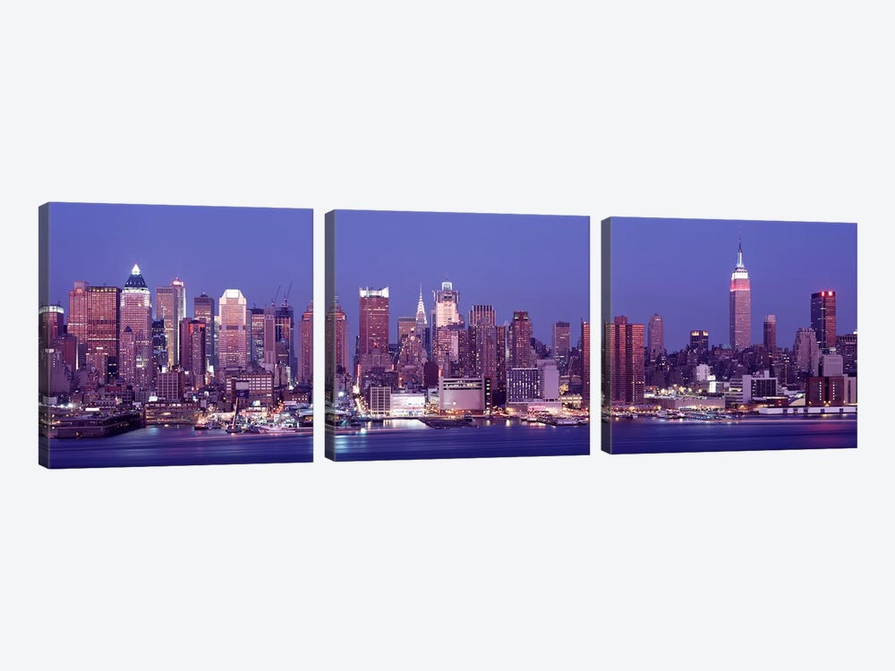 Dusk West Side, NYC, New York City, US by Panoramic Images 3-piece Canvas Print