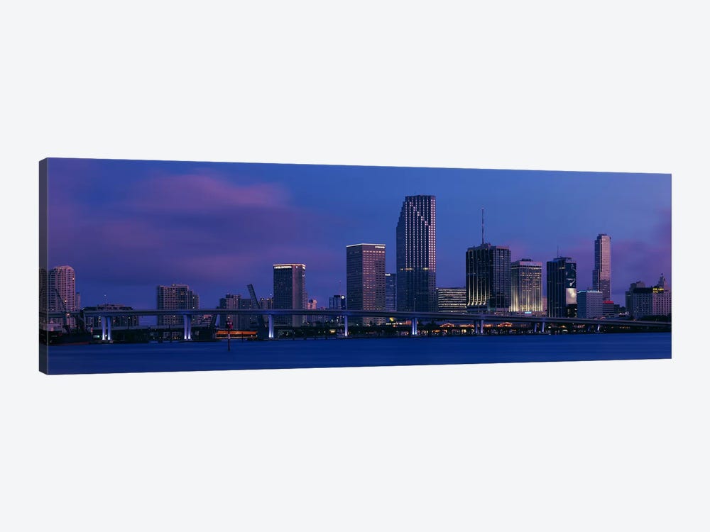 Buildings at the waterfront, Miami, Florida, USA by Panoramic Images 1-piece Canvas Artwork