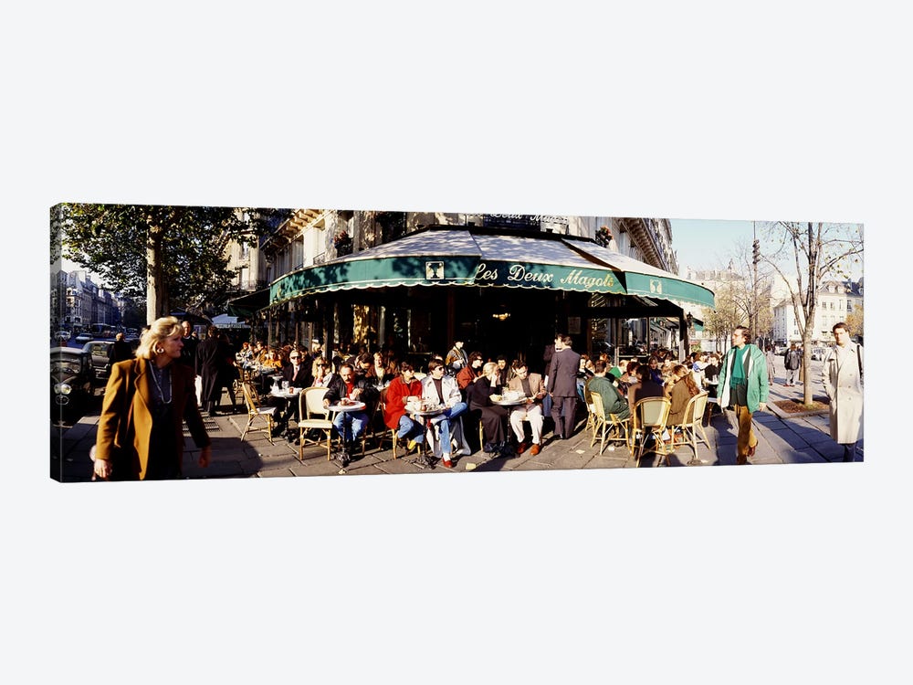 Sidewalk Café Scene, Les Deux Magots, Saint-Germain-des-Pres, Paris, France by Panoramic Images 1-piece Art Print