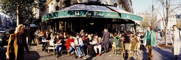 Cafes: Sidewalk Café Scene, Les Deux Magots, Saint-Germain-des-Pres, Paris, France by Panoramic Images