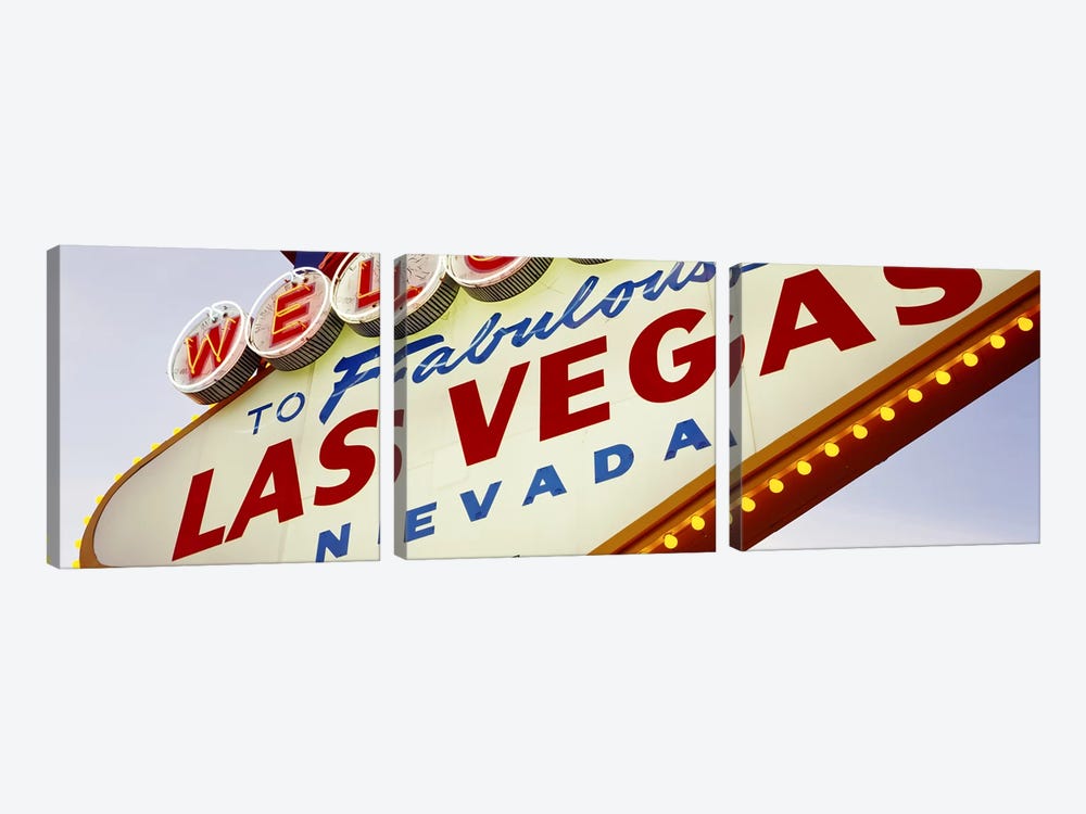 Close-Up Of A Welcome Sign, Las Vegas, Nevada, USA by Panoramic Images 3-piece Canvas Art