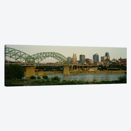 Bridge across the river, Kansas City, Missouri, USA Canvas Print #PIM3527} by Panoramic Images Canvas Wall Art