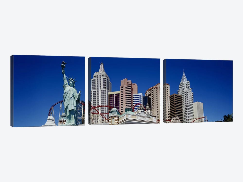 Low angle view of skyscrapers, New York New York, Las Vegas, Nevada, USA by Panoramic Images 3-piece Canvas Artwork
