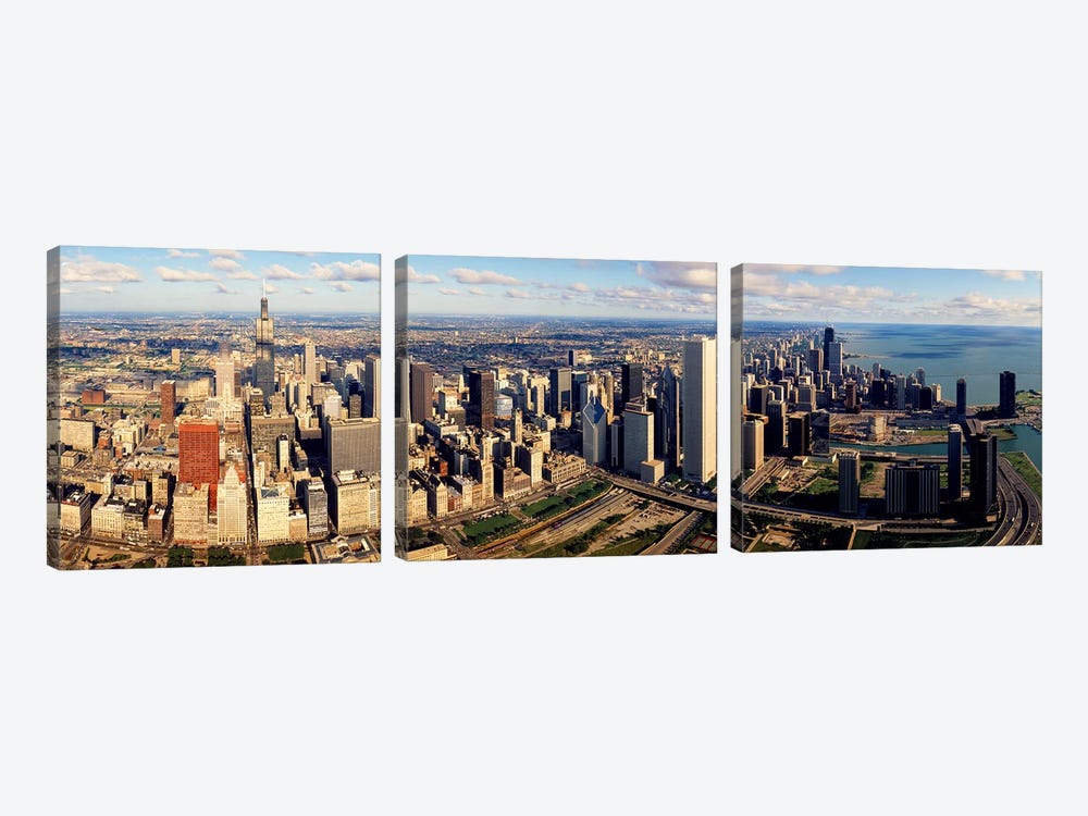 Aerial Chicago IL by Panoramic Images 3-piece Canvas Artwork