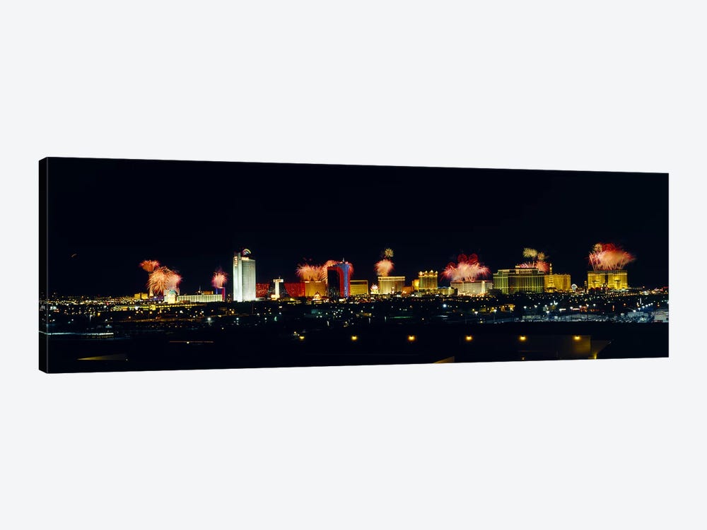 Buildings lit up at night, Las Vegas, Nevada, USA #3 by Panoramic Images 1-piece Canvas Art Print