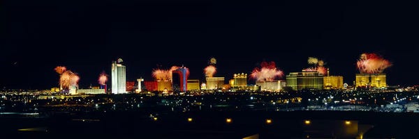 Nevada: Buildings lit up at night, Las Vegas, Nevada, USA #3 by Panoramic Images