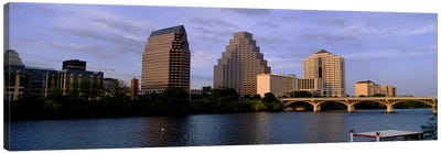Bridge over a river, Congress Avenue Bridge, Austin, Texas, USA Canvas Art Print - Austin Skylines