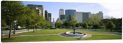 Fountain In A Park, Austin, Texas, USA Canvas Art Print - Texas Art