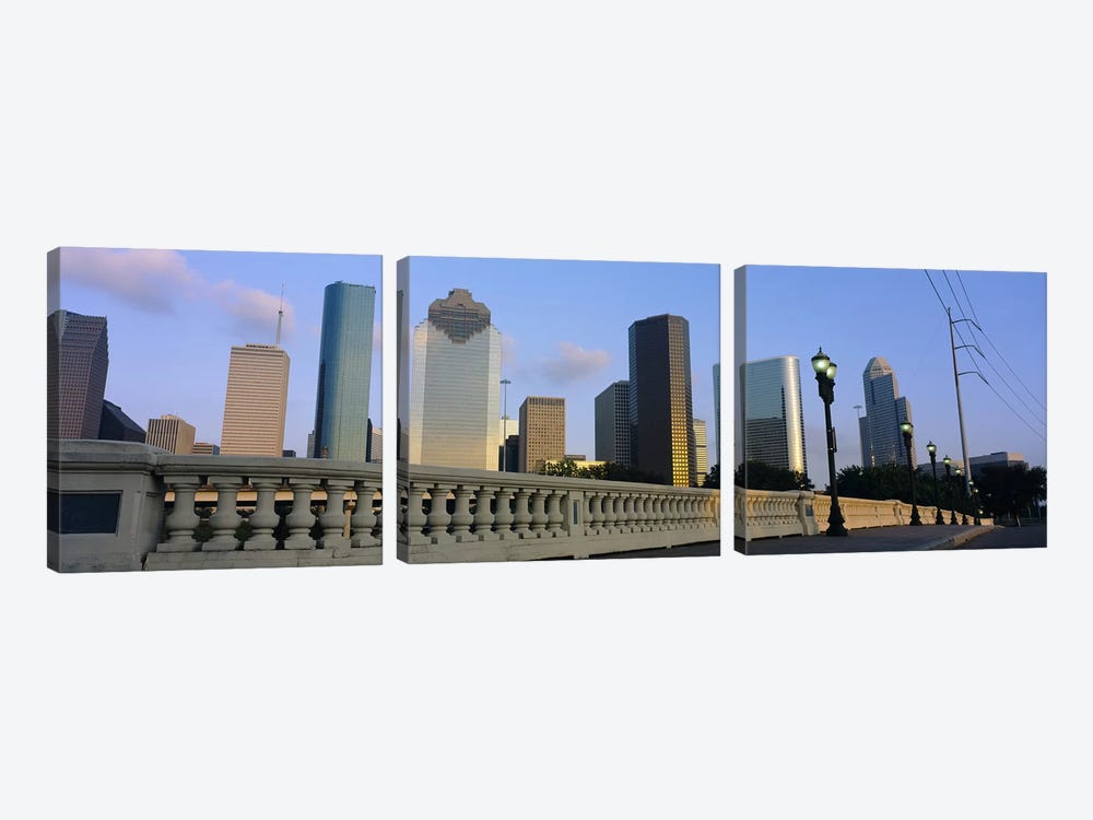 Low Angle View Of Buildings, Houston, Texas, USA by Panoramic Images 3-piece Canvas Art