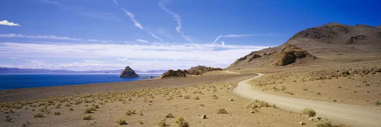 Distant View Of The Pyramid From Scenic Byway, Pyramid Lake Indian Reservation, Nevada, USA