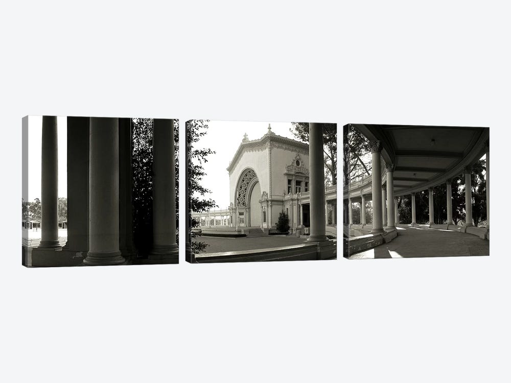 Pavilion in a park, Balboa Park, San Diego, California, USA by Panoramic Images 3-piece Canvas Wall Art