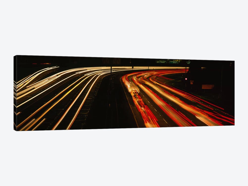 High angle view of traffic on a road at night, Oakland, California, USA by Panoramic Images 1-piece Canvas Art Print