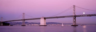Suspension bridge over a bay, Bay Bridge, San Francisco, California, USA by Panoramic Images canvas print