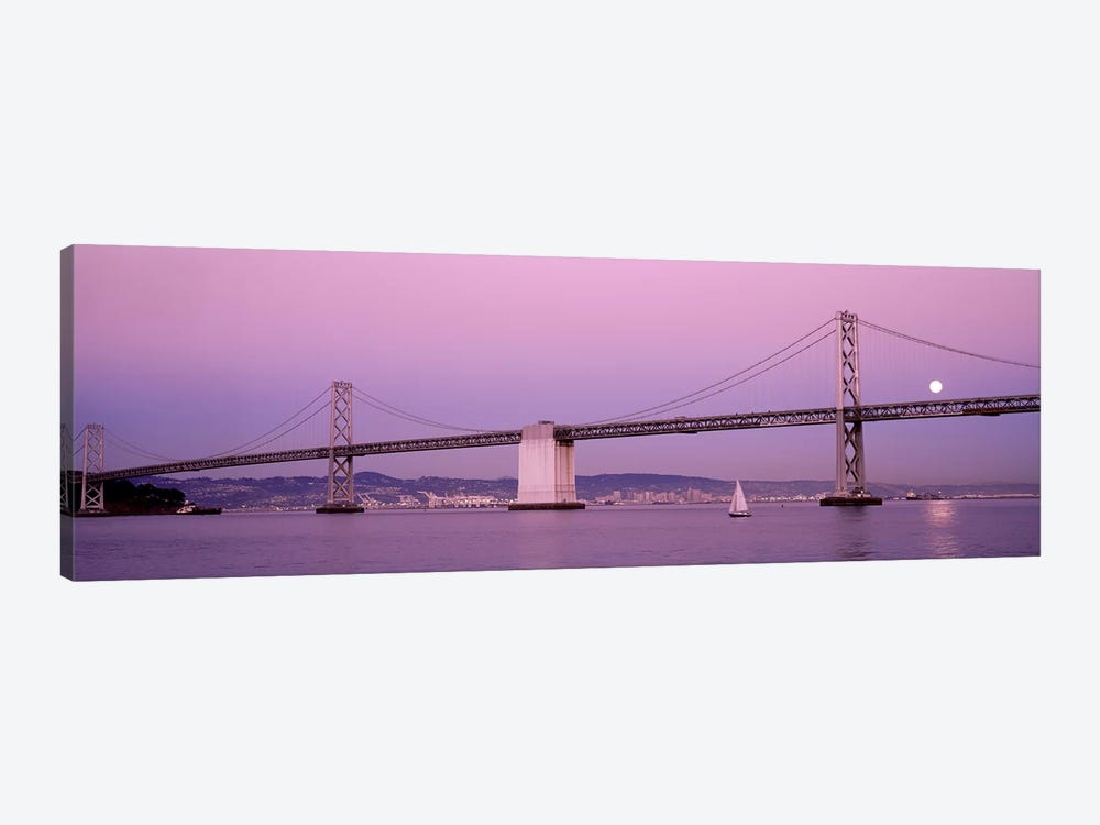 Suspension bridge over a bay, Bay Bridge, San Francisco, California, USA by Panoramic Images 1-piece Canvas Art
