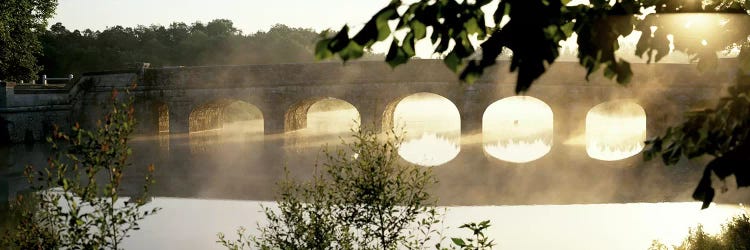 Morning Mist Around A Stone Bridge Crossing The Cosson, Loire Valley, France