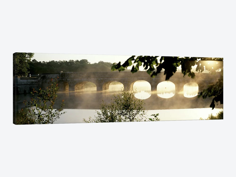 Morning Mist Around A Stone Bridge Crossing The Cosson, Loire Valley, France by Panoramic Images 1-piece Canvas Art Print