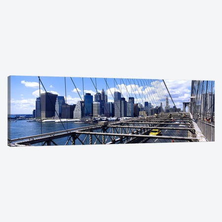 Traffic on a bridgeBrooklyn Bridge, Manhattan, New York City, New York State, USA Canvas Print #PIM3583} by Panoramic Images Art Print