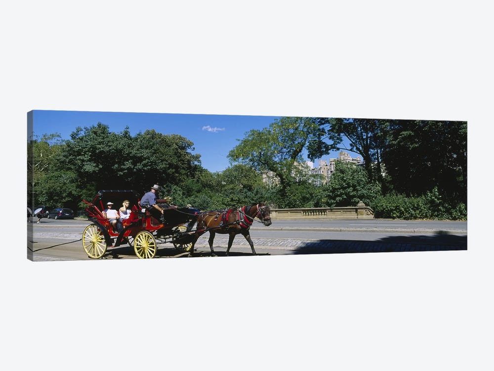 Tourists Traveling In A Horse Cart NYC, New York City, New York State, USA by Panoramic Images 1-piece Canvas Wall Art