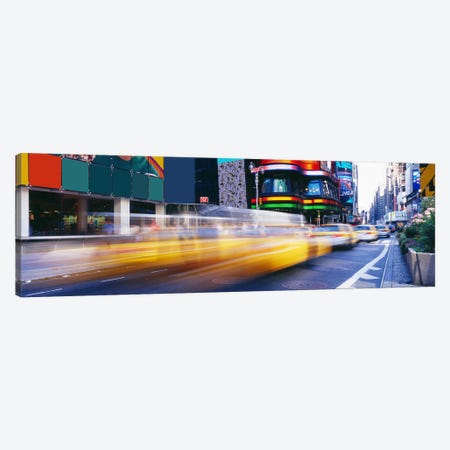 Blurred Motion View Of Traffic, Times Square, New York City, New York, USA Canvas Print #PIM3587} by Panoramic Images Canvas Wall Art