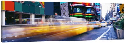 Blurred Motion View Of Traffic, Times Square, New York City, New York, USA Canvas Art Print - Times Square