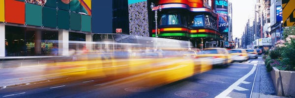 Times Square: Blurred Motion View Of Traffic, Times Square, New York City, New York, USA by Panoramic Images