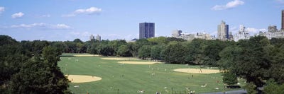 High angle view of the Great Lawn Central Park, Manhattan, New York City, New York State, USA by Panoramic Images framed canvas print