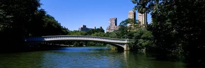 Bridge Over A Lake Bow Bridge, Manhattan, NYC, New York City, New York State, USA by Panoramic Images canvas print