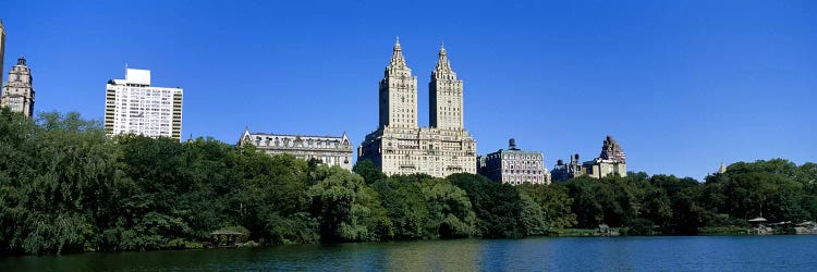 Buildings on the bank of a lake Manhattan, New York City, New York State, USA