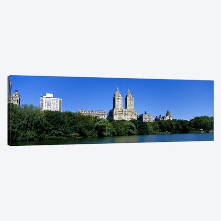 Buildings on the bank of a lakeManhattan, New York City, New York State, USA Canvas Print #PIM3595} by Panoramic Images Art Print