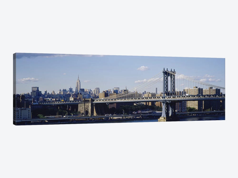 Bridge over a river Manhattan Bridge, Manhattan, New York City, New York State, USA by Panoramic Images 1-piece Canvas Art Print