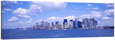 Skyscrapers on the waterfront, Manhattan, New York City, New York State, USA Canvas Art Print - Manhattan Art