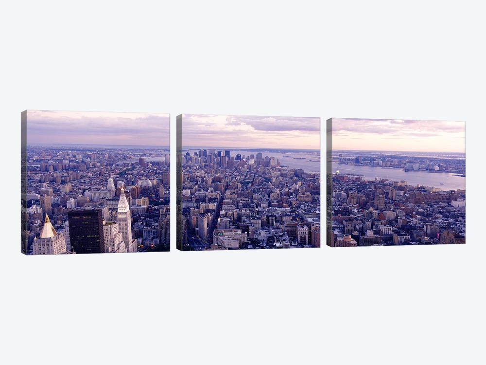 Aerial View From Top Of Empire State Building, Manhattan, NYC, New York City, New York State, USA by Panoramic Images 3-piece Canvas Artwork