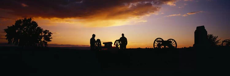 Silhouette Of Monument To Battery A - First Rhode Island Light Artillery (Arnold's Battery), Gettysburg National Military Park by Panoramic Images wall art