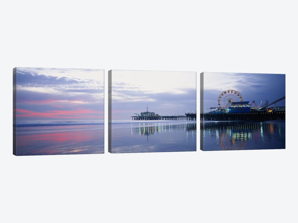 Santa Monica Pier, Santa Monica, Los Angeles County, California, USA by Panoramic Images 3-piece Canvas Wall Art