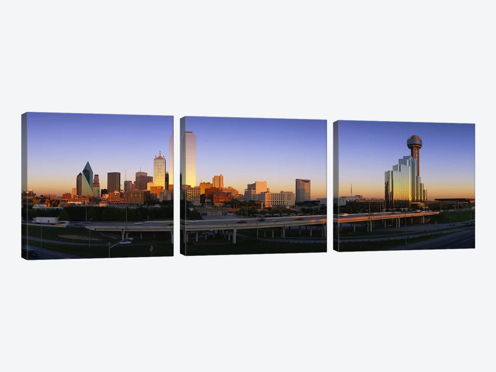 Skyscrapers In A City, Dallas, Texas, USA by Panoramic Images 3-piece Canvas Art Print