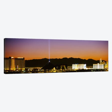Buildings in a city lit up at night, Las Vegas, Nevada, USA Canvas Print #PIM3621} by Panoramic Images Canvas Art