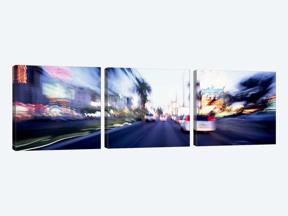 The Strip At Dusk, Las Vegas, Nevada, USA #4 by Panoramic Images 3-piece Canvas Art