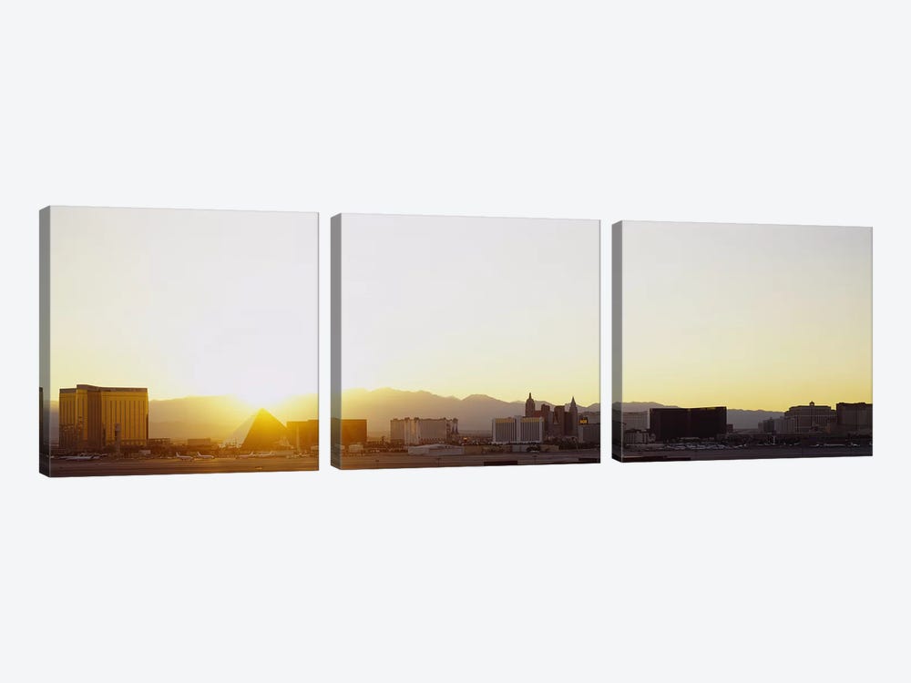 Sunrise over a city, Las Vegas, Nevada, USA by Panoramic Images 3-piece Art Print