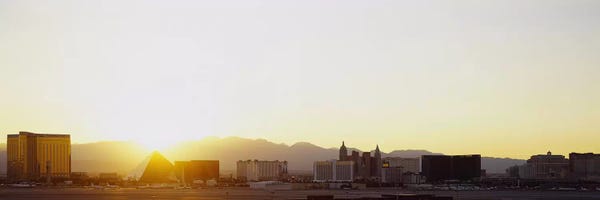 Nevada: Sunrise over a city, Las Vegas, Nevada, USA by Panoramic Images