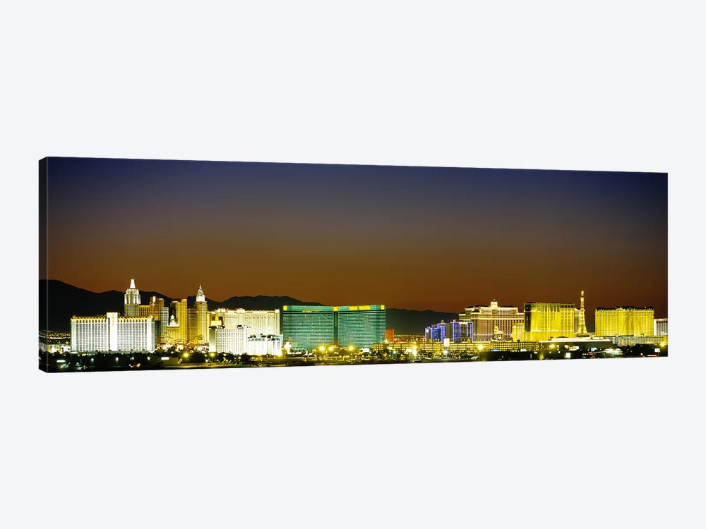 Buildings lit up at dusk, Las Vegas, Nevada, USA #2 by Panoramic Images 1-piece Canvas Art Print