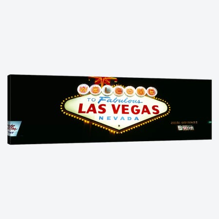 Close-up of a welcome sign, Las Vegas, Nevada, USA Canvas Print #PIM3631} by Panoramic Images Canvas Print