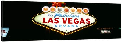 Close-up of a welcome sign, Las Vegas, Nevada, USA Canvas Art Print - Las Vegas Art
