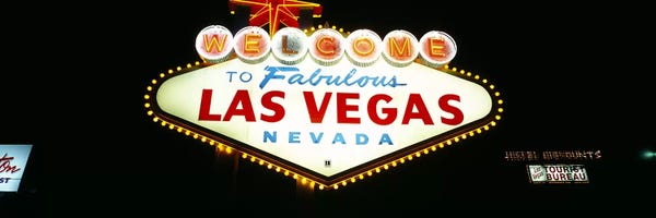 Nevada: Close-up of a welcome sign, Las Vegas, Nevada, USA by Panoramic Images