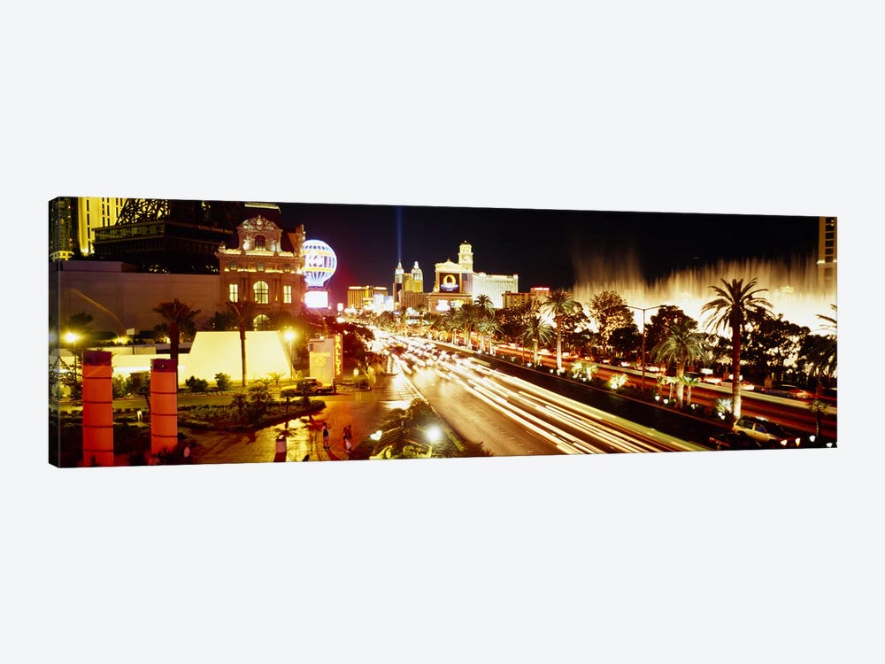 Buildings in a city lit up at night, Las Vegas, Nevada, USA #2 by Panoramic Images 1-piece Canvas Print