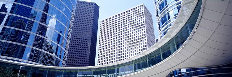 Low angle view of buildings in a city, Enron Center, Houston, Texas, USA